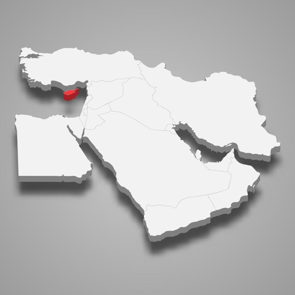 cyprus-country-location-within-middle-east-3d-map-vector